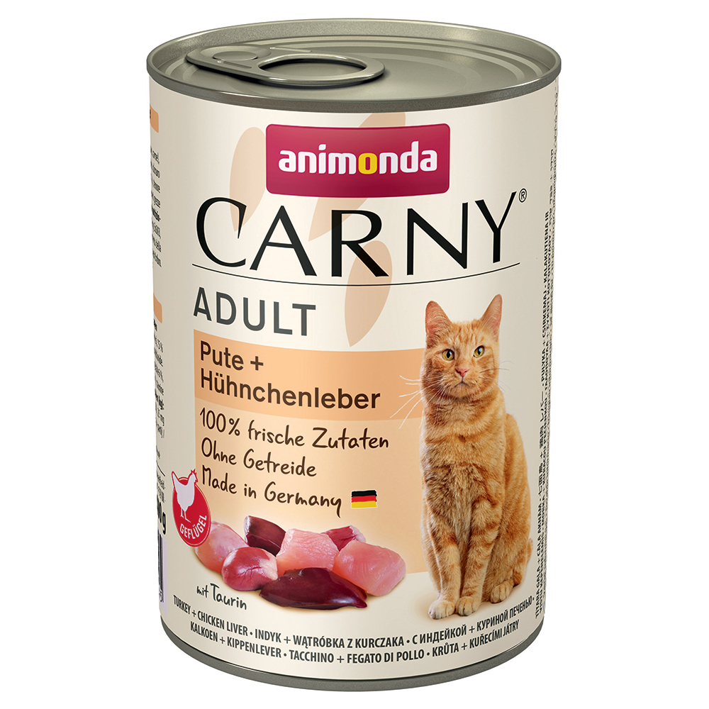 foto del prodotto animonda carny adult 6 x 400 g umido per gatto tacchino fegato di pollo