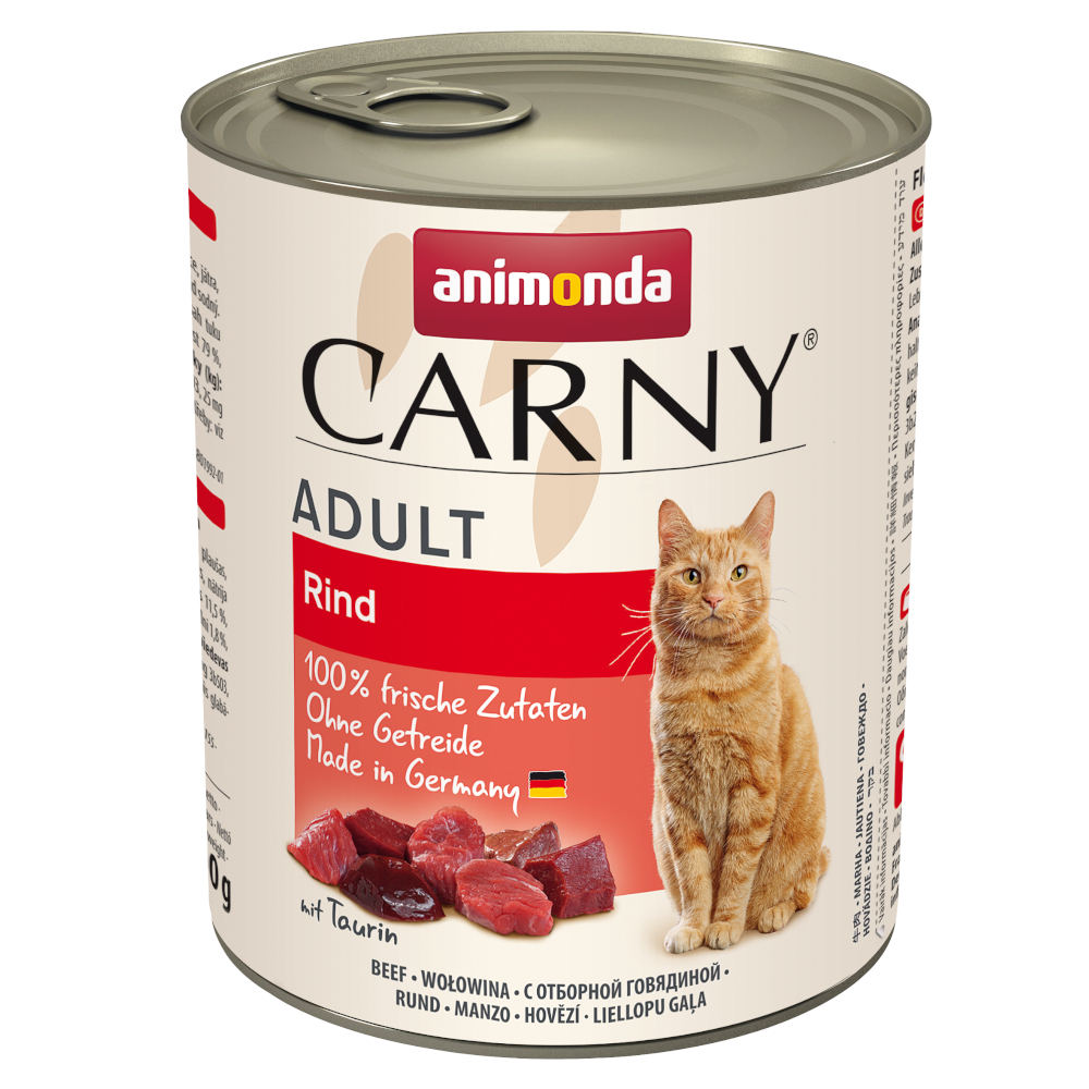 foto del prodotto animonda carny adult 6 x 800 g umido per gatto manzo