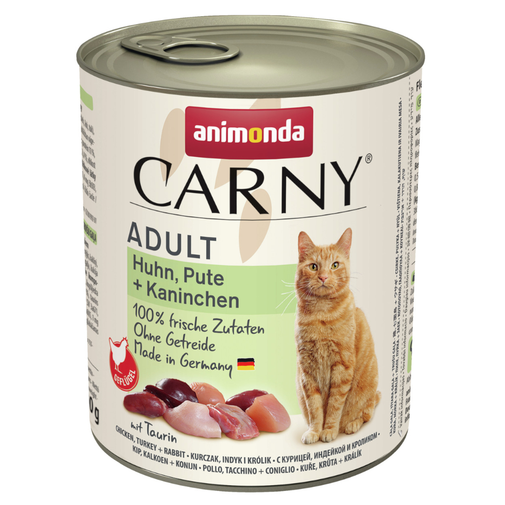 foto del prodotto animonda carny adult 6 x 800 g umido per gatto pollo, tacchino coniglio