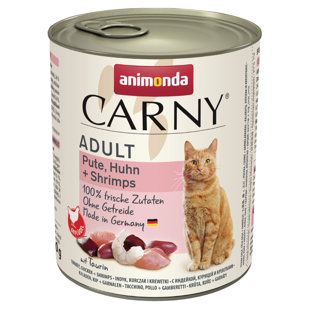 foto del prodotto animonda carny adult 6 x 800 g umido per gatto tacchino, pollo gamberetti