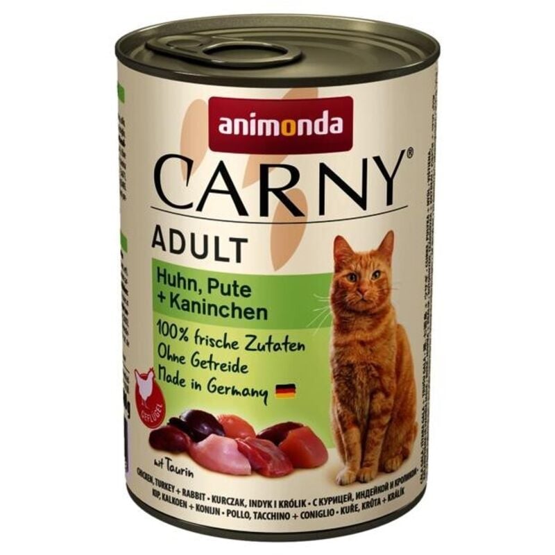 foto del prodotto animonda carny adult flavor: pollo, tacchino, coniglio - cibo umido per gatti - 400 g