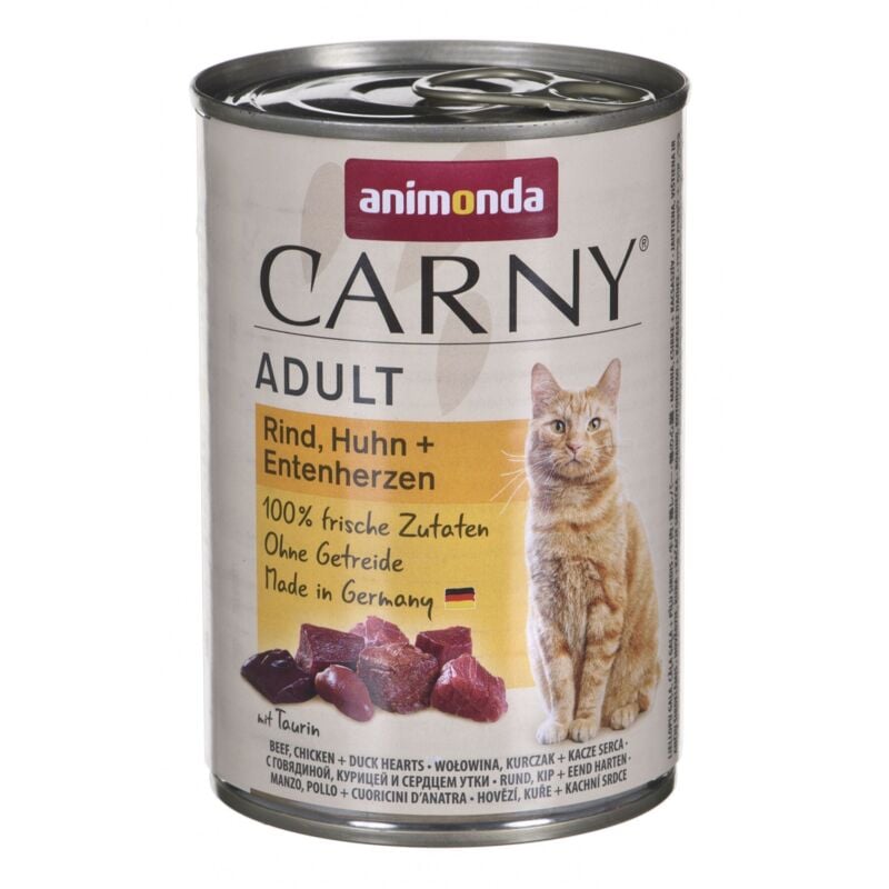 foto del prodotto animonda carny adult - manzo, pollo, anatra - cibo umido per gatti adulti 400 g
