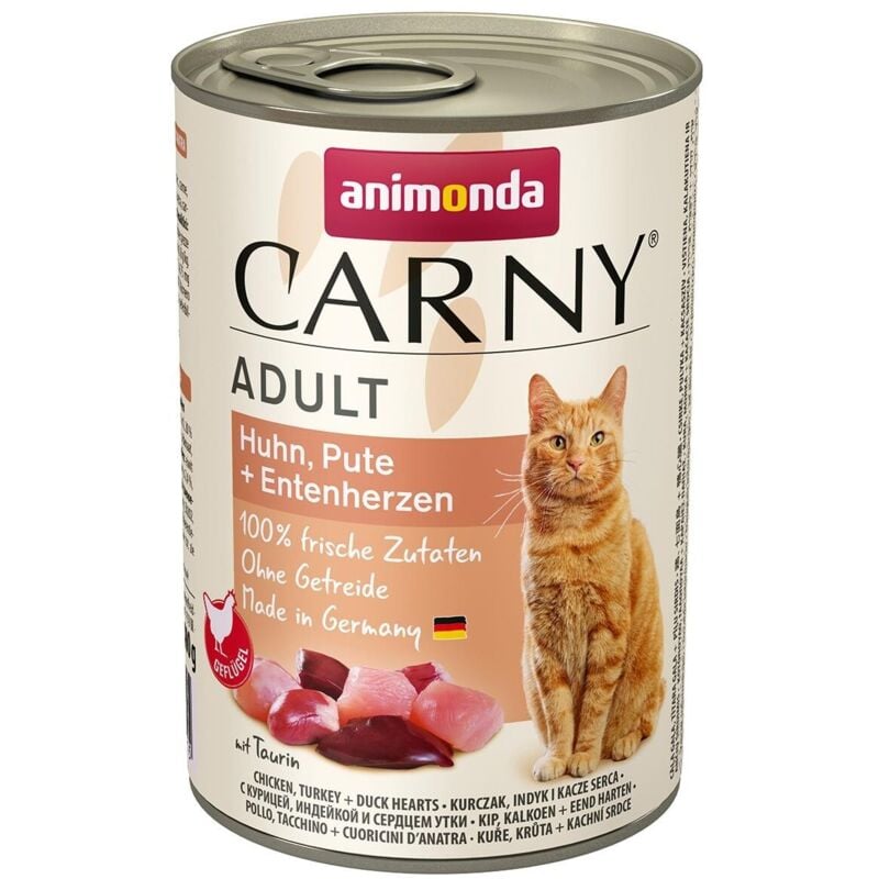 foto del prodotto animonda carny adult pollo, tacchino, anatra - cibo umido per gatti 400 g