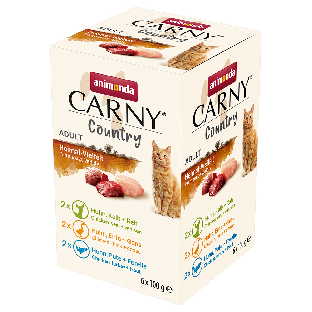 foto del prodotto animonda carny country adult 6 x 100 g pacco misto umido per gatti variet della fattoria