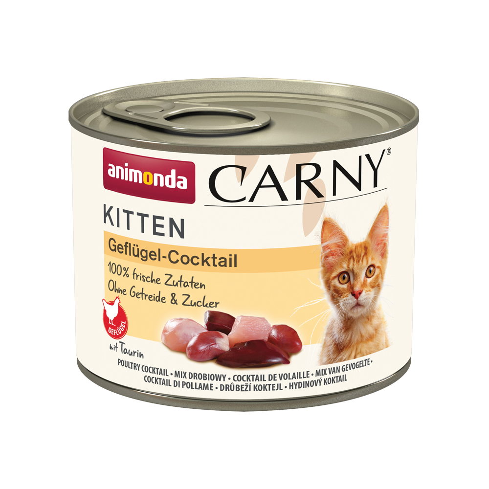 foto del prodotto animonda carny kitten 12 x 200 g alimento umido per gattini cocktail di pollame