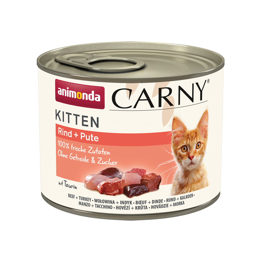 foto del prodotto animonda carny kitten 12 x 200 g alimento umido per gattini manzo tacchino