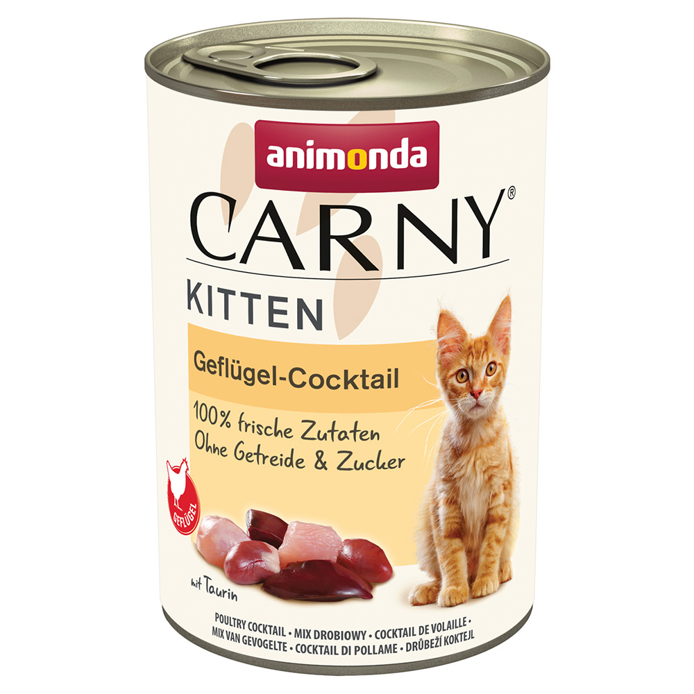 foto del prodotto animonda carny kitten 12 x 400 g alimento umido per gattini cocktail di pollame