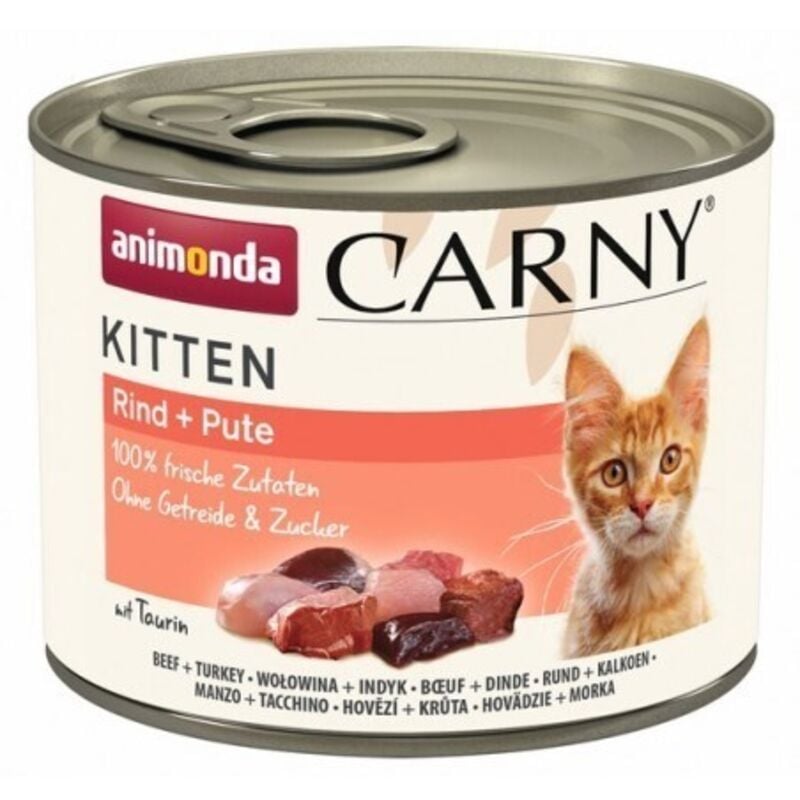 foto del prodotto animonda carny kitten - cibo umido per gattini con manzo e tacchino 200g