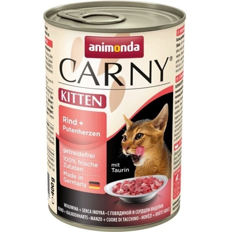 foto del prodotto animonda carny kitten gusto: manzo e cuore di tacchino 400g