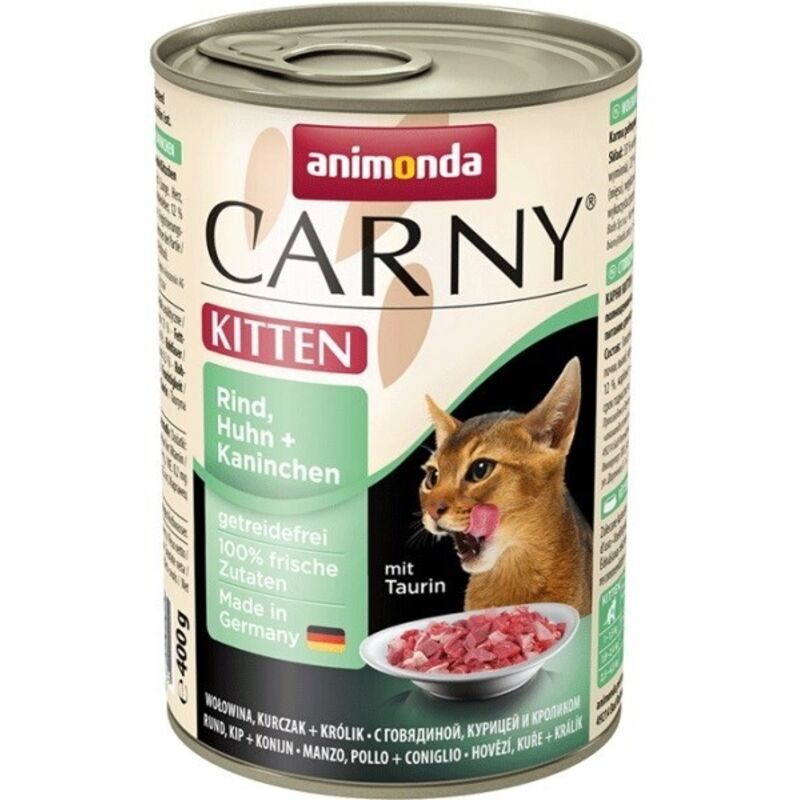 foto del prodotto animonda carny kitten - manzo, pollo, coniglio - cibo umido per gattini 400 g