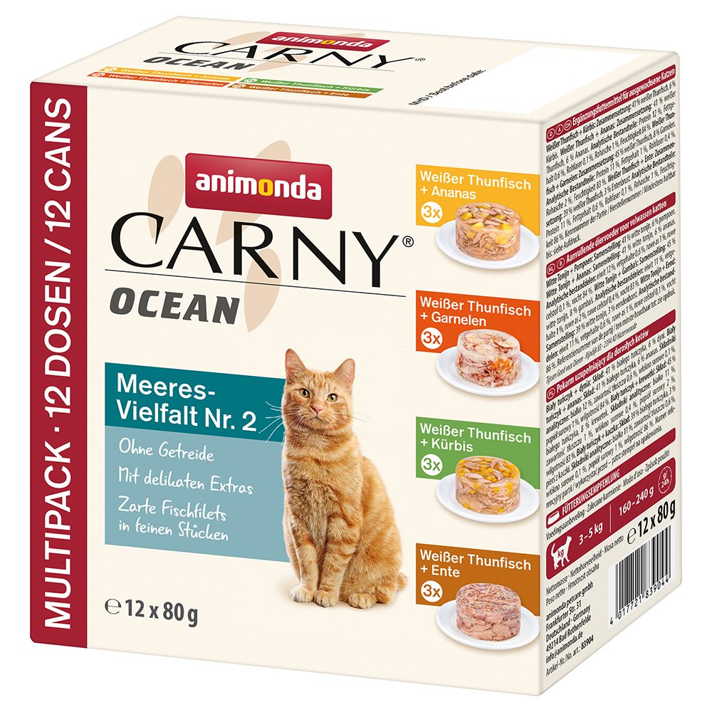 foto del prodotto animonda carny ocean 12 x 80 g pacco misto umido per gatto mix 2 4 diverse varianti tonno