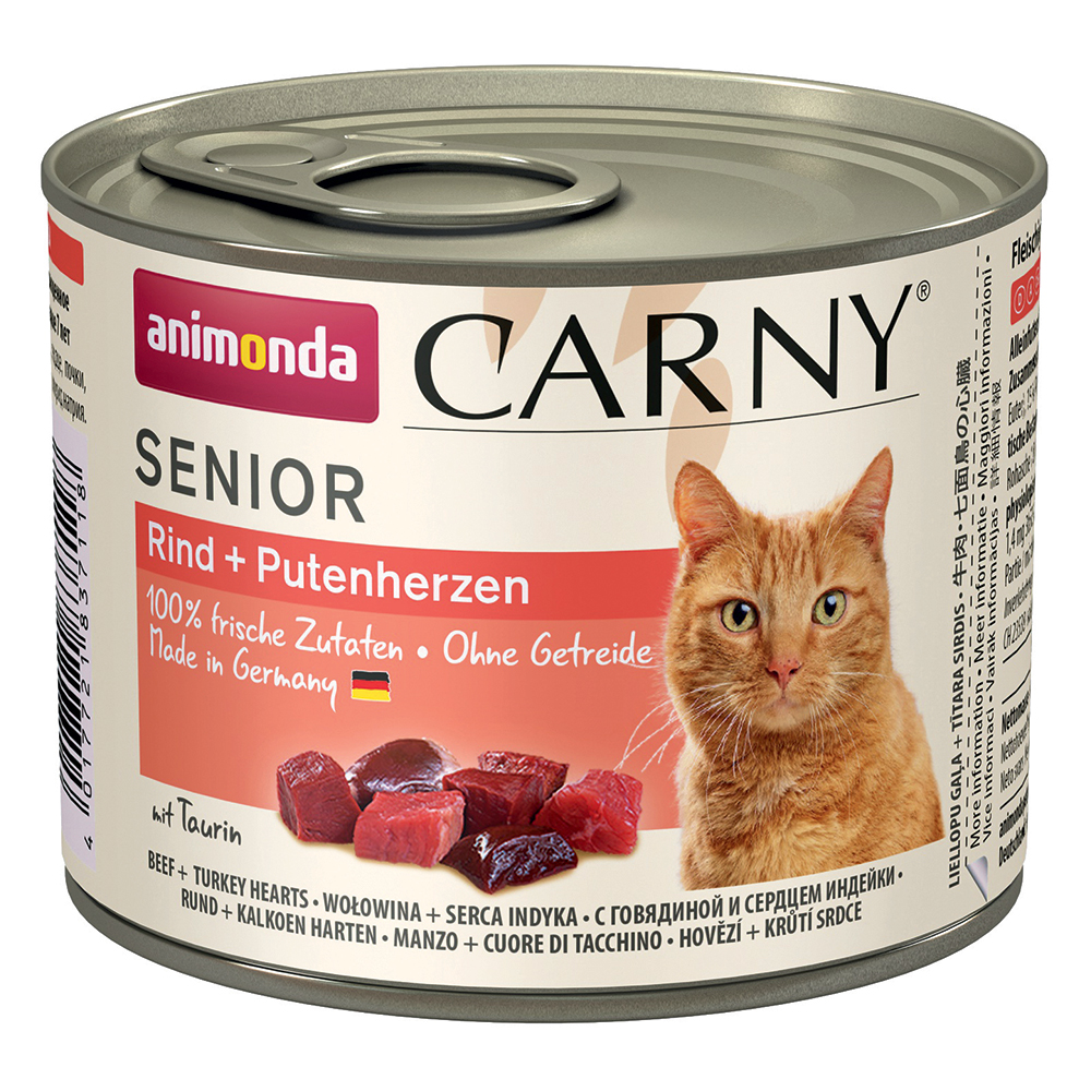 foto del prodotto animonda carny senior 6 x 200 g alimento umido per gatti manzo cuore di tacchino