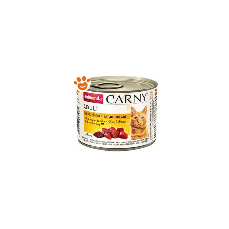 foto del prodotto animonda cat adult manzo, pollo e cuoricini di anatra cat adult manzo, pollo e cuoricini di anatra lattina da 200 gr