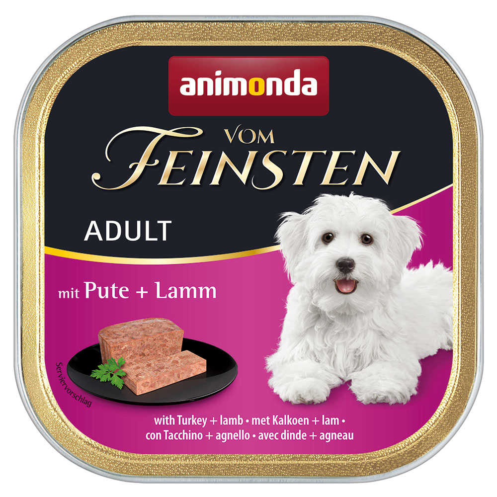 foto del prodotto animonda vom feinsten 24 x 150 g alimento umido per cani - adult senza cereali tacchino agnello