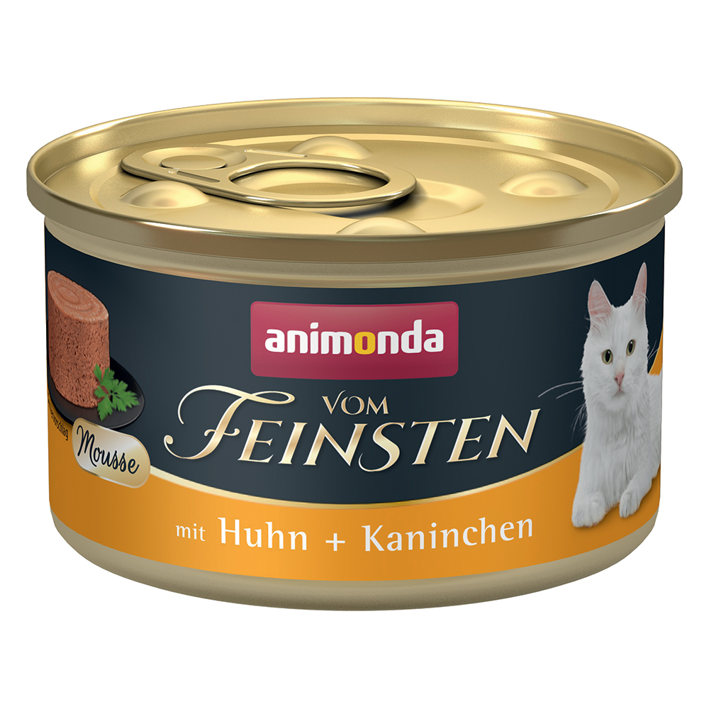 foto del prodotto animonda vom feinsten adult 12 x 85 g alimento umido per gatti pollo coniglio