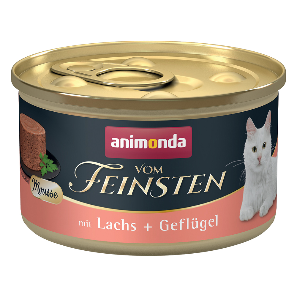 foto del prodotto animonda vom feinsten adult 12 x 85 g alimento umido per gatti salmone pollame