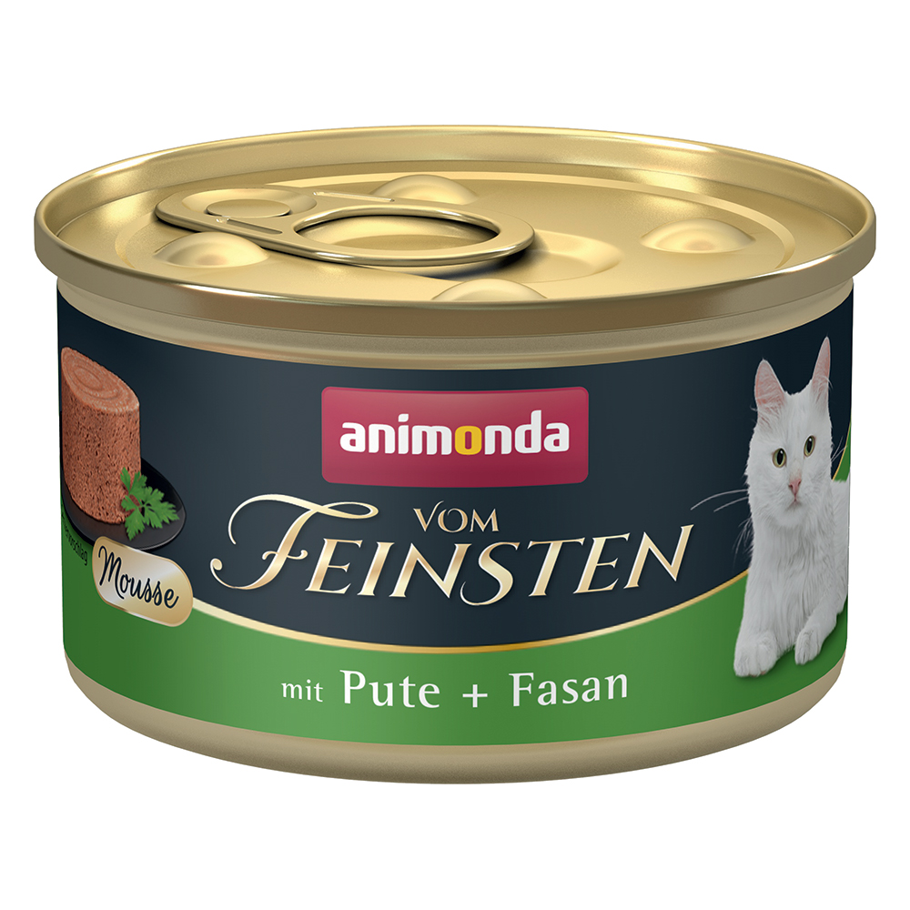 foto del prodotto animonda vom feinsten adult 12 x 85 g alimento umido per gatti tacchino fagiano