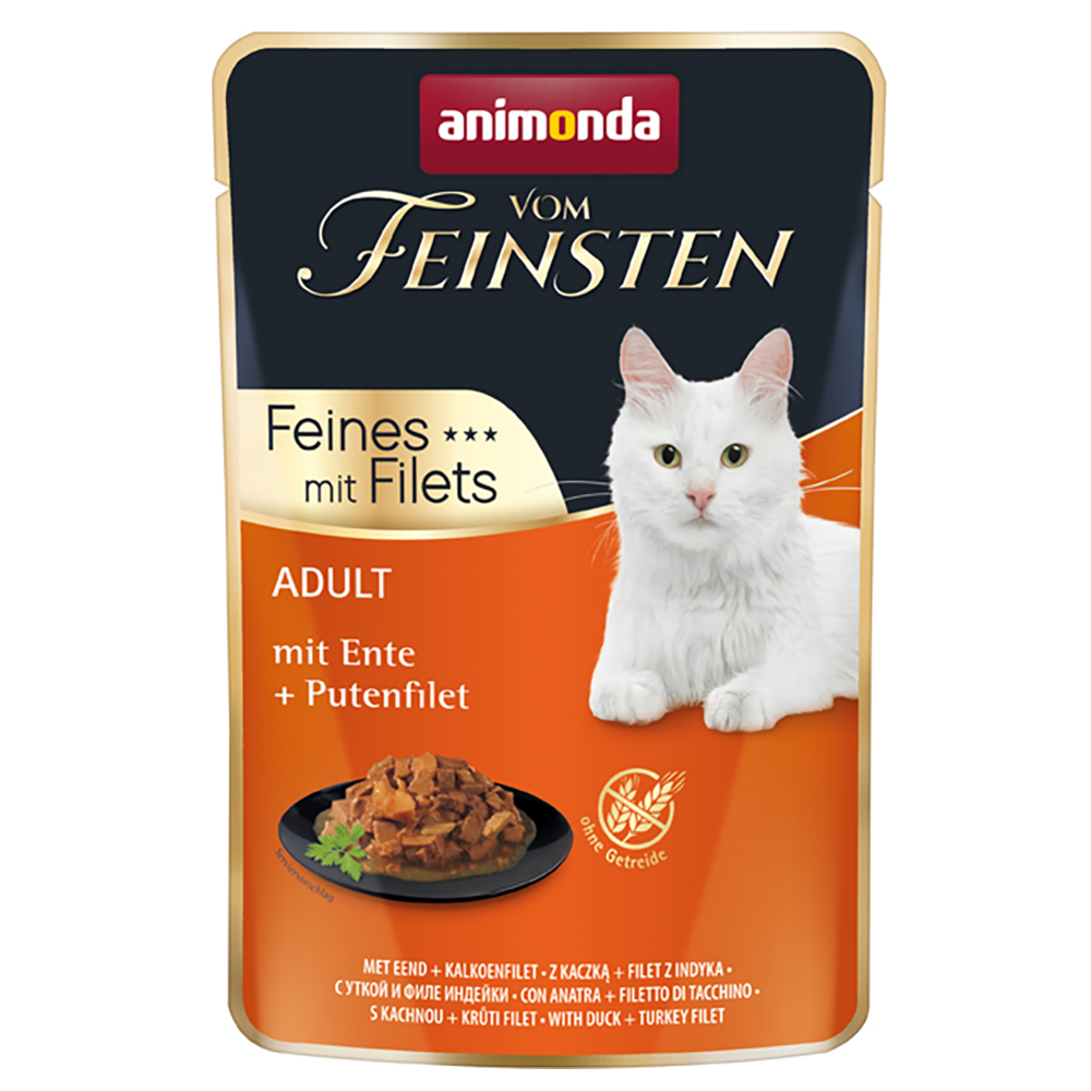 foto del prodotto animonda vom feinsten adult 18 x 85 g alimento umido per gatti con anatra filetto di tacchino
