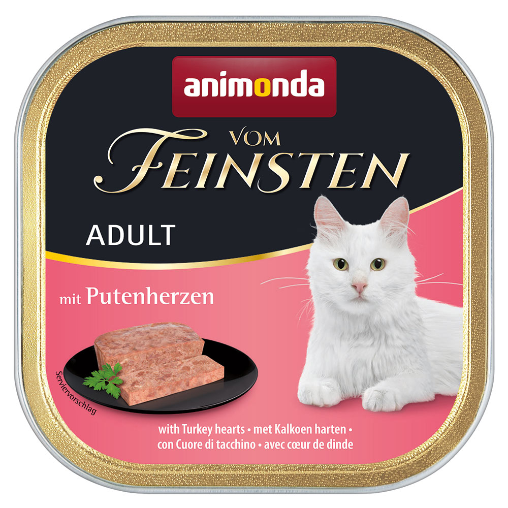 foto del prodotto animonda vom feinsten adult 6 x 100 g alimento umido per gatti cuori di tacchino