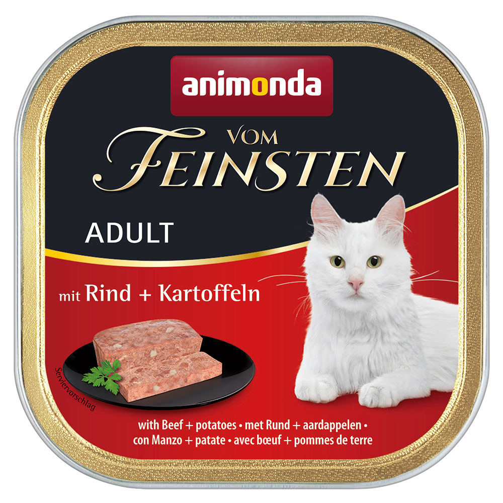 foto del prodotto animonda vom feinsten adult 6 x 100 g alimento umido per gatti manzo patate