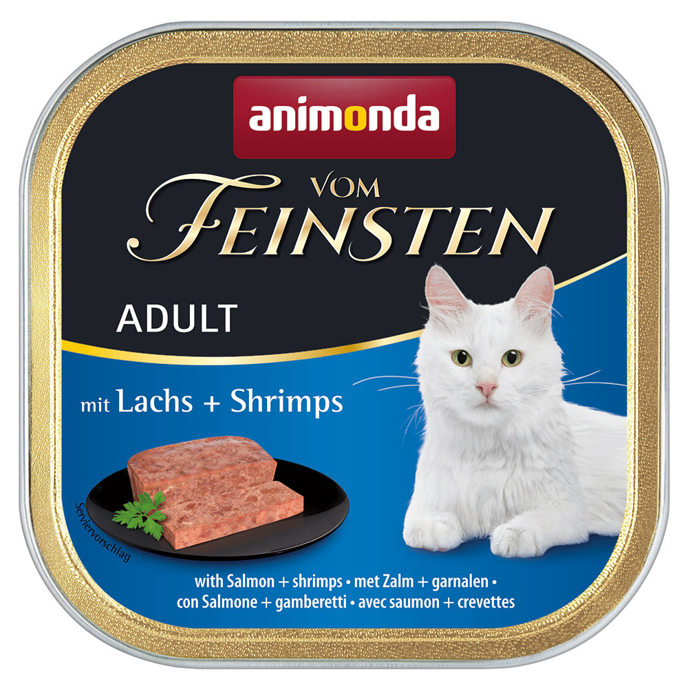 foto del prodotto animonda vom feinsten adult 6 x 100 g alimento umido per gatti salmone gamberetti