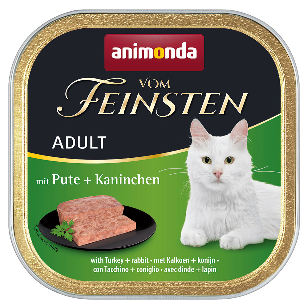 foto del prodotto animonda vom feinsten adult 6 x 100 g alimento umido per gatti tacchino coniglio