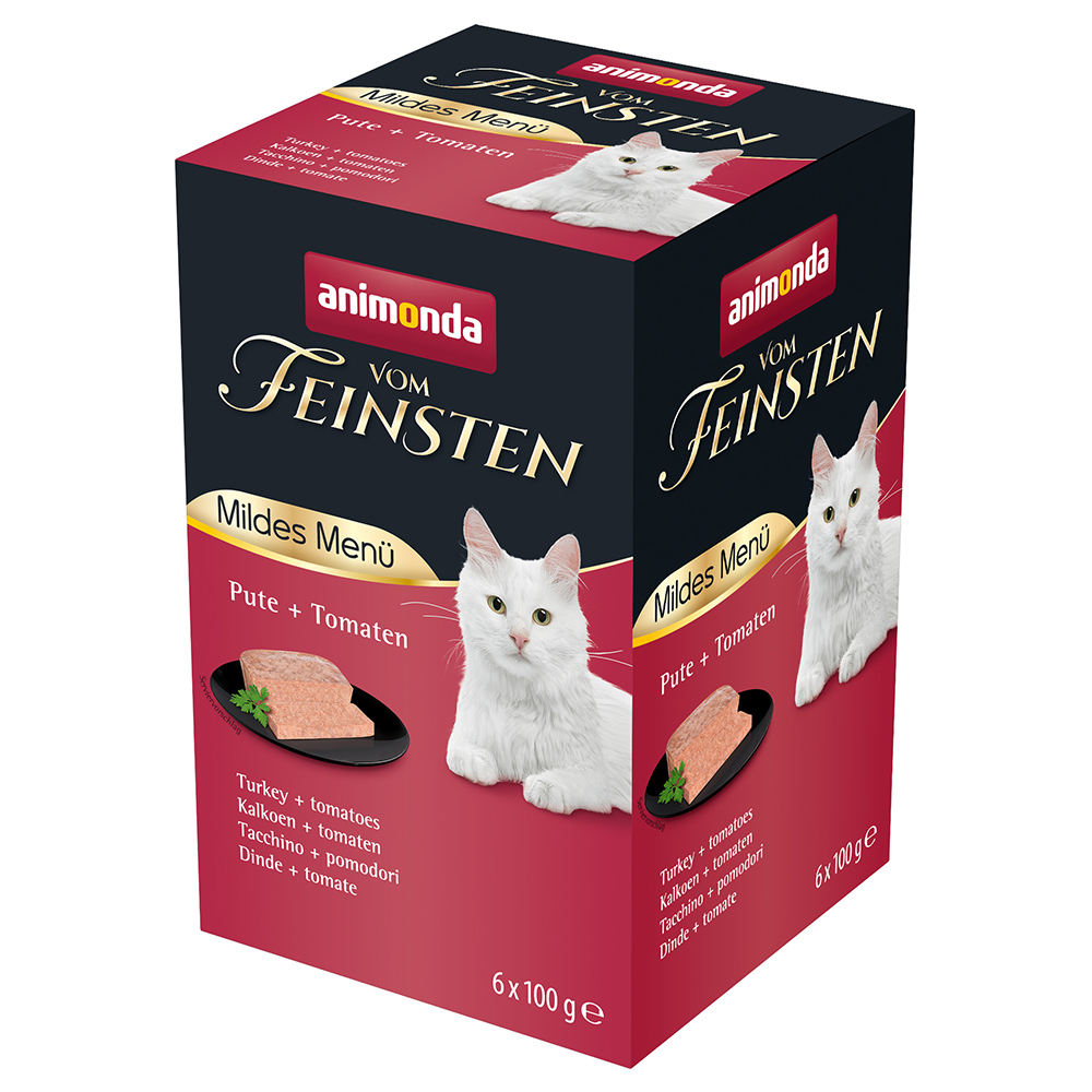 foto del prodotto animonda vom feinsten adult men delicato 6 x 100 g pacco misto umido gatti tacchino pomodori