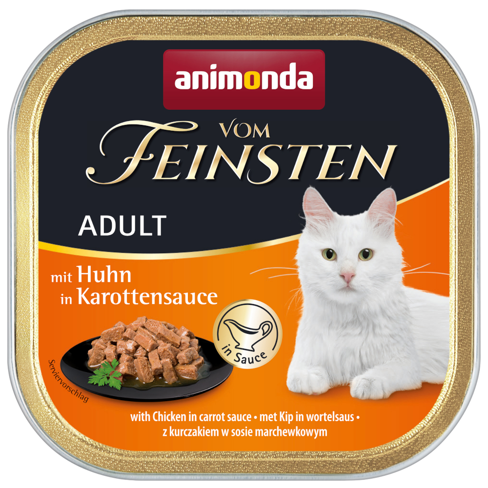 foto del prodotto animonda vom feinsten adult nograin in salsa 6 x 100 g alimento umido gatto pollo in salsa di carote