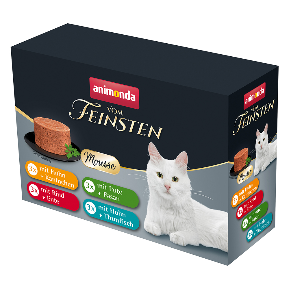 foto del prodotto animonda vom feinsten adult pacco misto 12 x 85 g umido per gatti mix pollo coniglio, tacchino fagiano, manzo anatra, pollo tonno