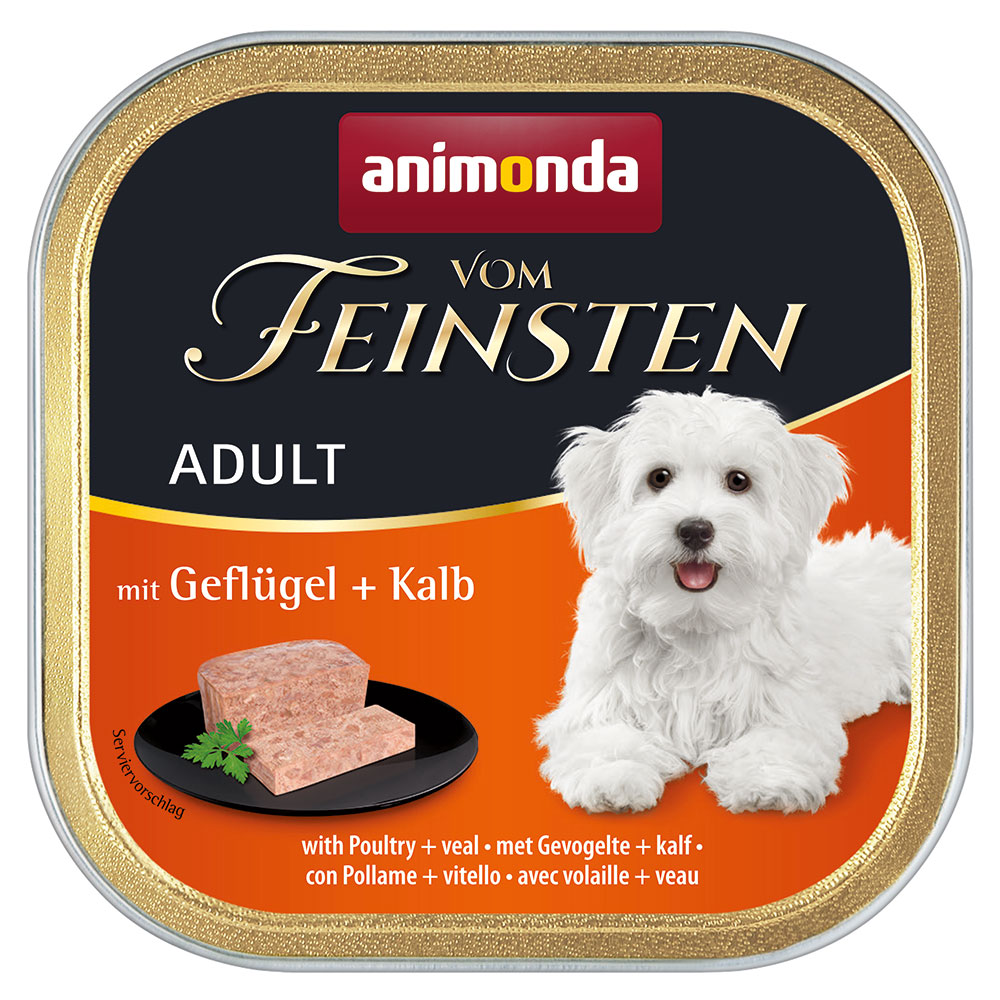 foto del prodotto animonda vom feinsten adult senza cereali 6 x 150 g alimento umido per cane pollame vitello