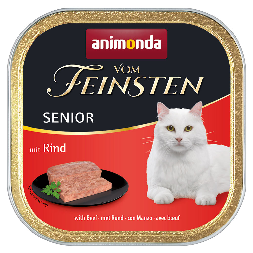 foto del prodotto animonda vom feinsten pacco misto 32 x 100 g umido per gatto senior manzo, pollame, agnello