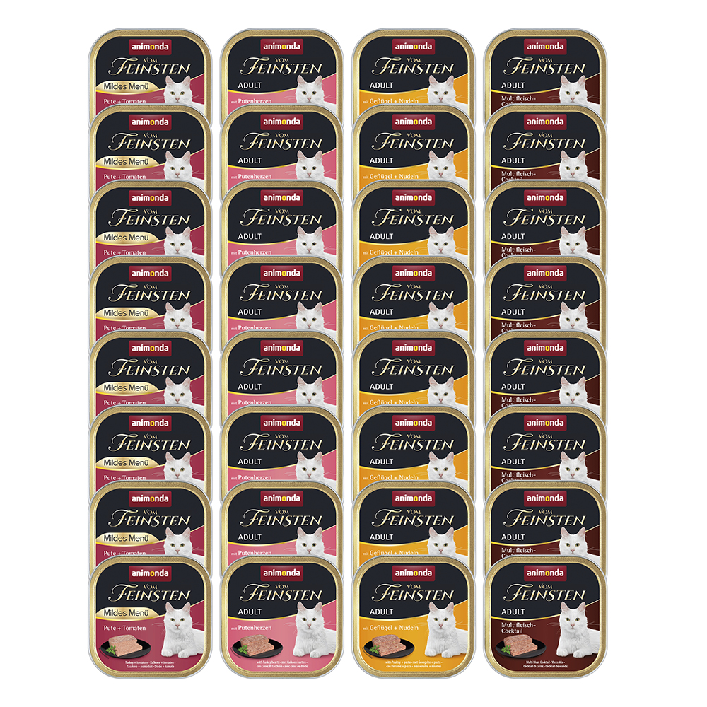 foto del prodotto animonda vom feinsten pacco misto 32 x 100 g umido per gatto variet di carne con pollame