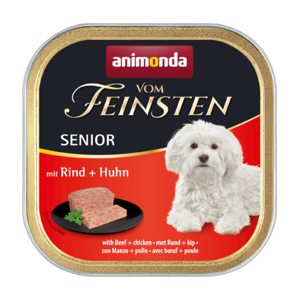 foto del prodotto animonda vom feinsten senior 6 x 150 g alimento umido per cani manzo pollo