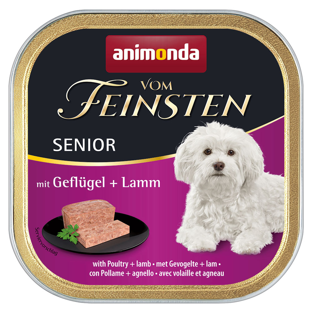 foto del prodotto animonda vom feinsten senior 6 x 150 g alimento umido per cani pollame agnello
