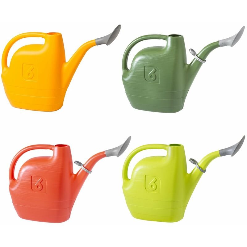 foto del prodotto annaffiatoio innaffiatoio in plastica piante giardino con rosetta doccetta 6 lt - colore arancione