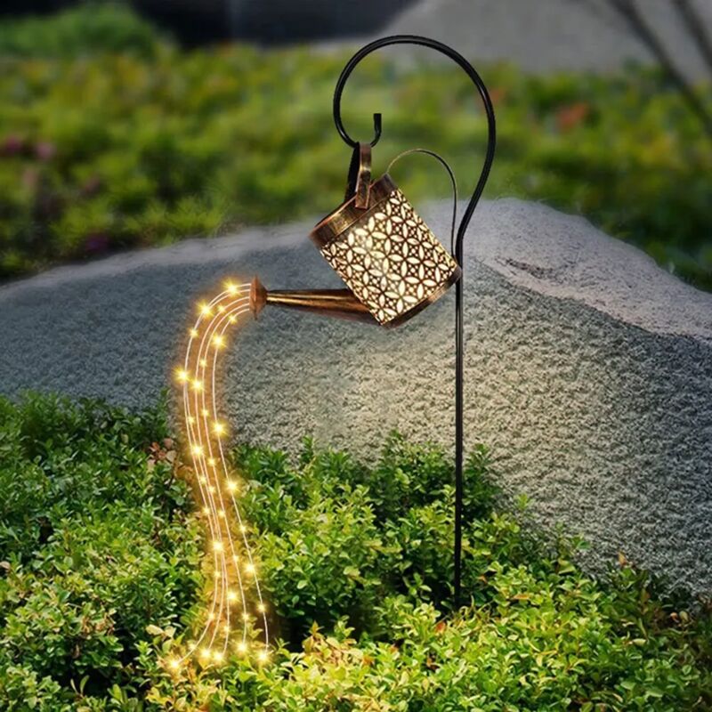 foto del prodotto annaffiatoio solare con luci a stringa luci solari da esterno tipo di annaffiatoio a led con gancio da pastore decorazione da giardino luci a stringa