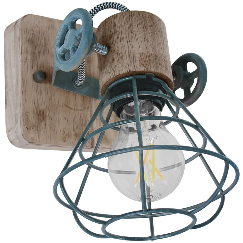 foto del prodotto anne lighting faretto guersey grigio legno metallo 