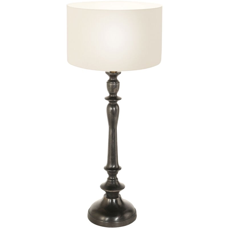 foto del prodotto anne lighting lampada da tavolo bois nero legno lino 