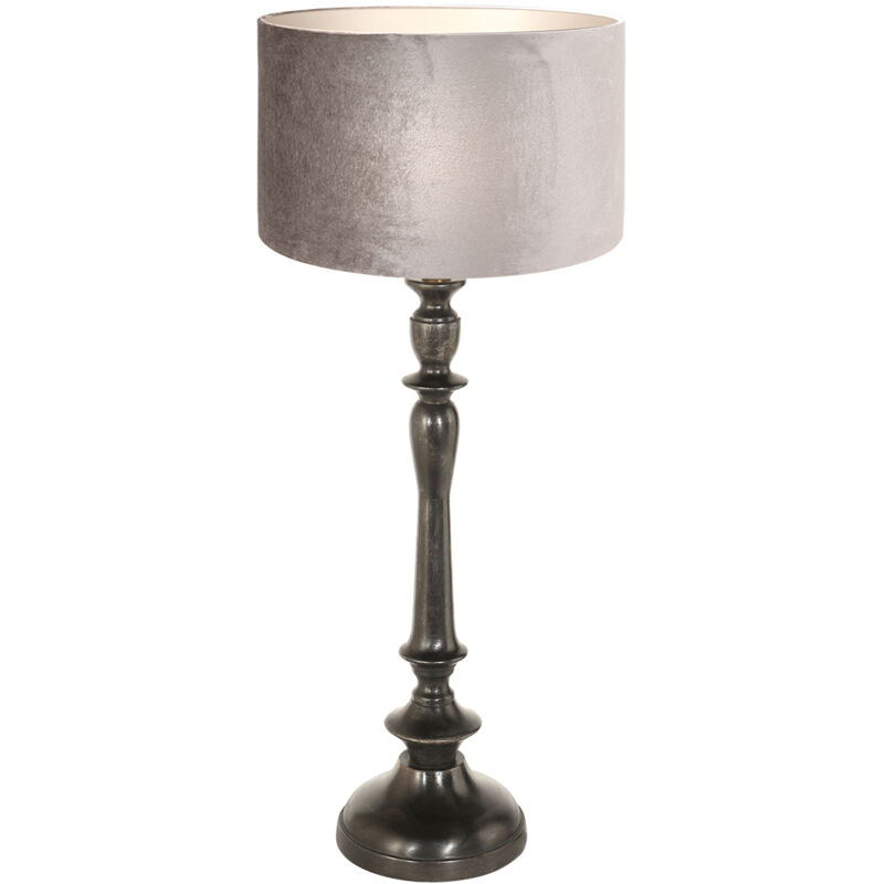 foto del prodotto anne lighting lampada da tavolo bois nero legno velluto 
