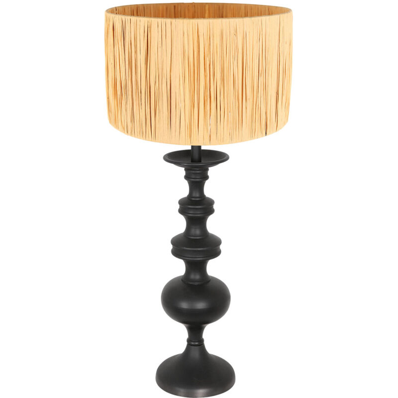 foto del prodotto anne lighting lampada da tavolo lyons nero erba legno 