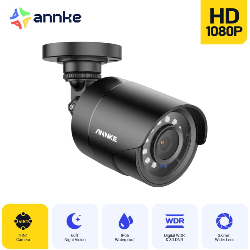 foto del prodotto annke 1080p telecamera di sicurezza ahd tvi cvi cvbs bullet,telecamera cablata 4 in 1 per esterni,telecamera di sicurezza analogica per interno