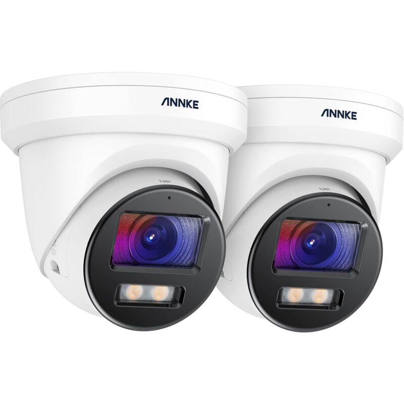 foto del prodotto annke 2pcs telecamera di sicurezza ip poe da 4k ultra hd 8 mp per esterni, visione notturna a colori di ultima generazione, c impermeabile ip67