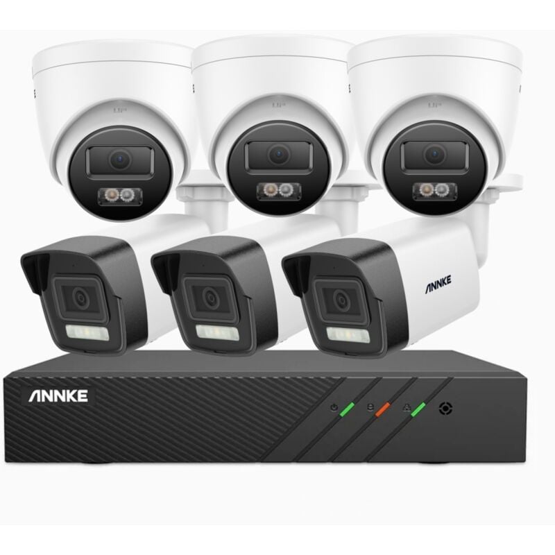 immagine 0 del prodotto annke 3k poe kit videosorveglianza 8 canali 3 telecamera bullet e 3 telecamera tower colori visione notturna,2tb hdd