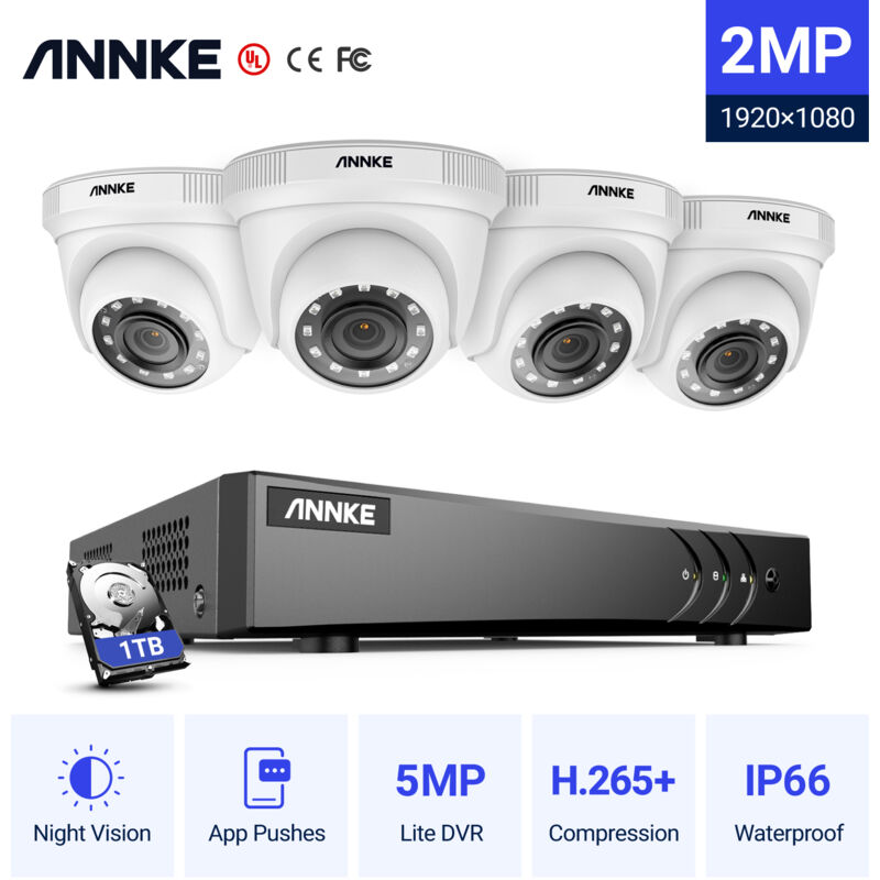 foto del prodotto annke 8ch kit vid osurveillance dvr 41080p smart ir vision nocturne imperm able surveillance distance s curit cam ra cctv set 1tb hdd