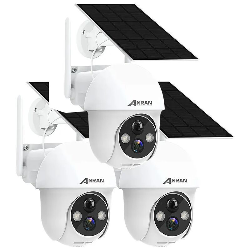 foto del prodotto anran videocamere di sorveglianza esterni 360 per sorveglianza domestica con pannello solare integrato, telecamere wireless , faretto e