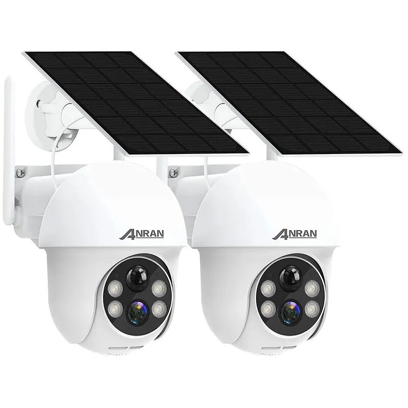 foto del prodotto anran videocamere di sorveglianza esterni 360 per sorveglianza domestica con pannello solare integrato, telecamere wireless , faretto e