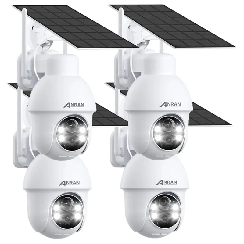 foto del prodotto anran videocamere di sorveglianza esterni telecamera wifi esterno senza fili, 360 telecamera pannello solare ai rilevazione del movimento, audio a
