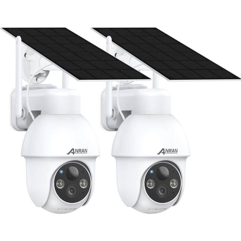 foto del prodotto anran videocamere di sorveglianza esterni telecamera wifi esterno senza fili, 360 telecamera pannello solare ai rilevazione del movimento, audio a