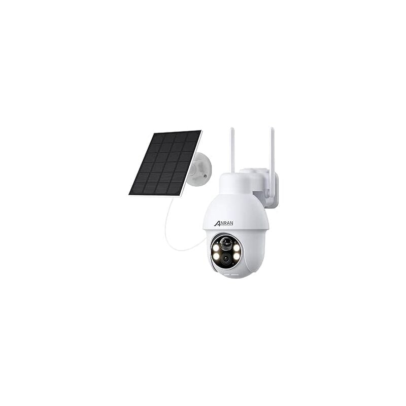 foto del prodotto anran videocamere di sorveglianza per esterni2k telecamera wifi esterno senza fili, 360 telecamera pannello solare ai rilevazione del movimento,