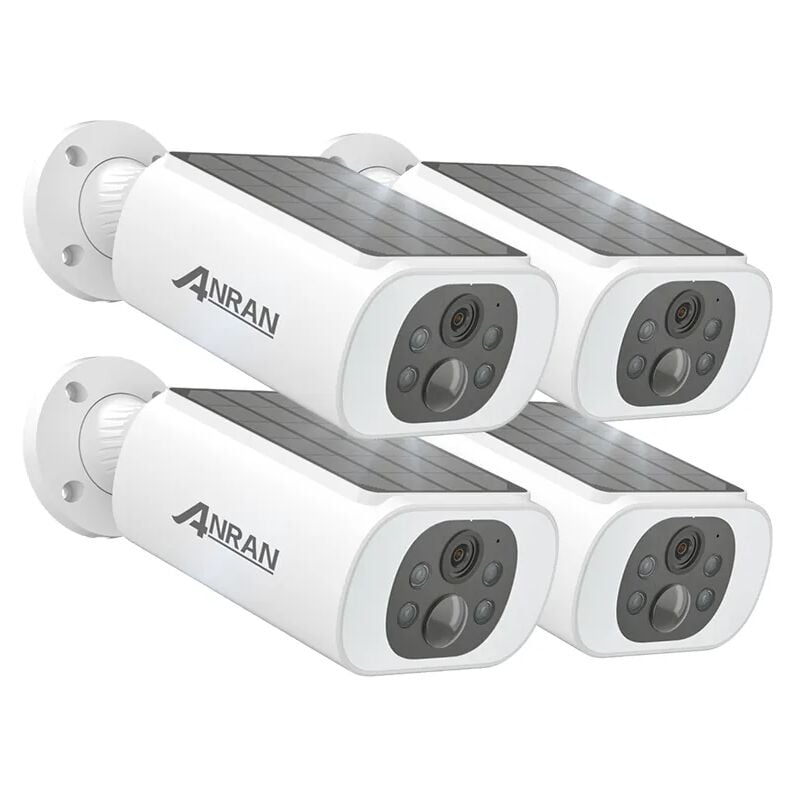 foto del prodotto anran videocamere di sorveglianza per interni e esterni telecamera wi fi esterno batteria senza fili con solare pannello, 3mp con visione notturna